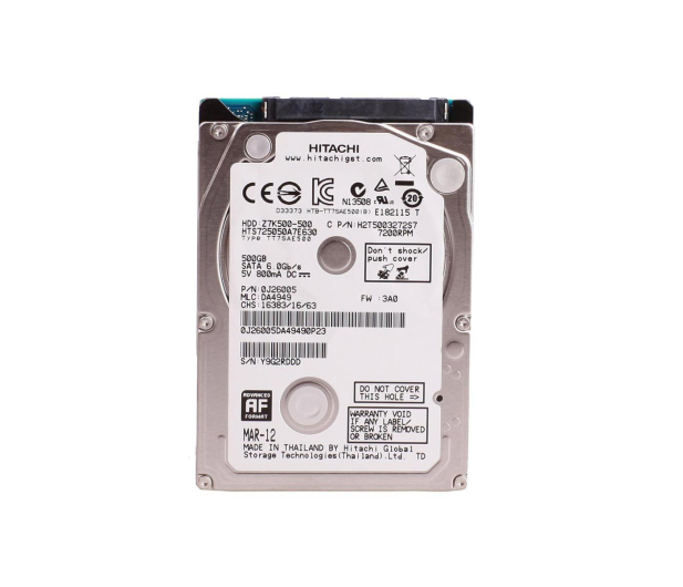 Hitachi HGST 500GB 7200obr. 32MB 7mm Z7K5 - 213227 - zdjęcie